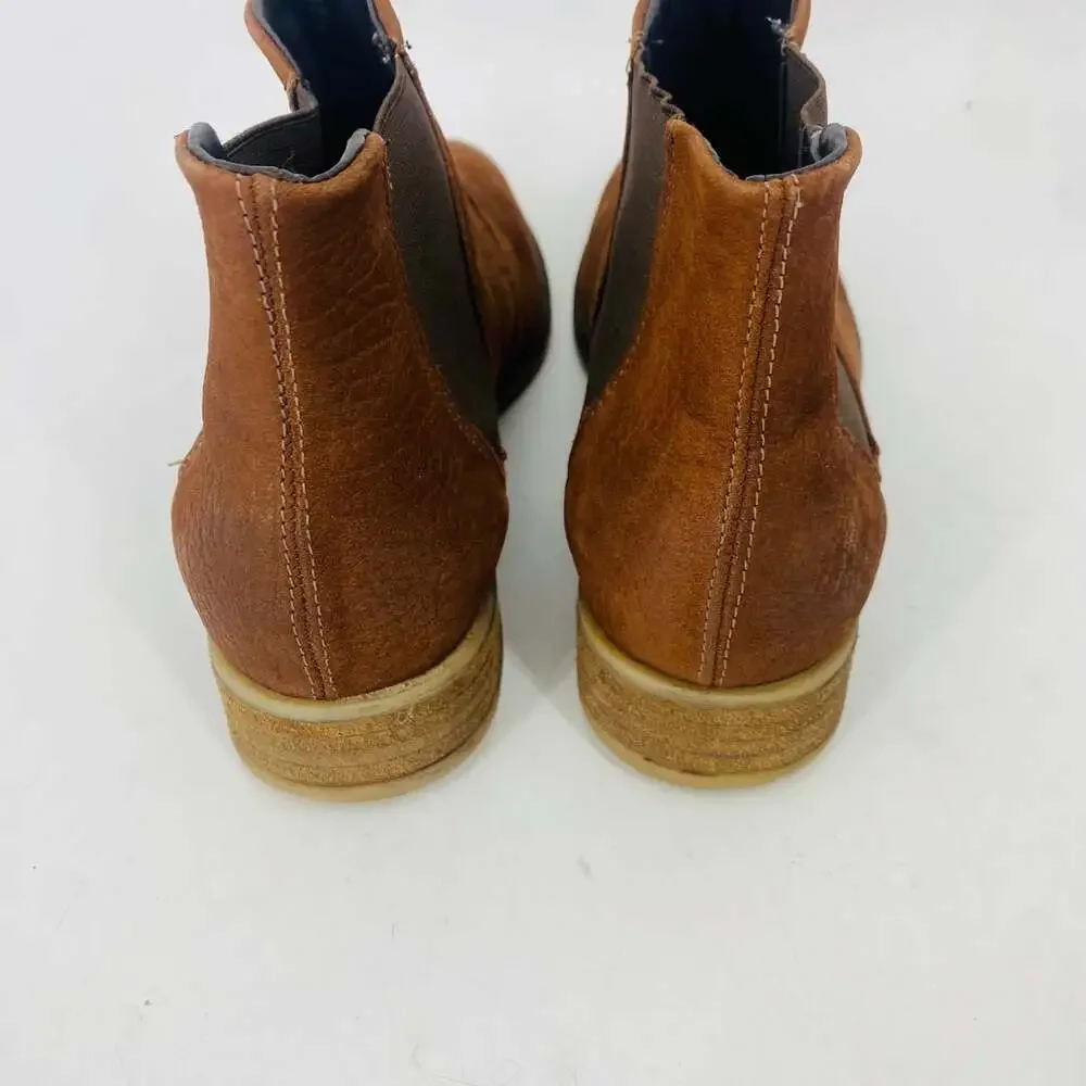 Josef Seibel Brown Leather Ankle Boots Women's 40 Comfort Pull On Chelsea 9-9.5